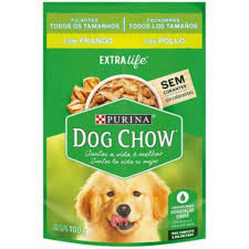 Ração Úmida Dog Chow Sachê para Cães Filhotes sabor Frango 100g