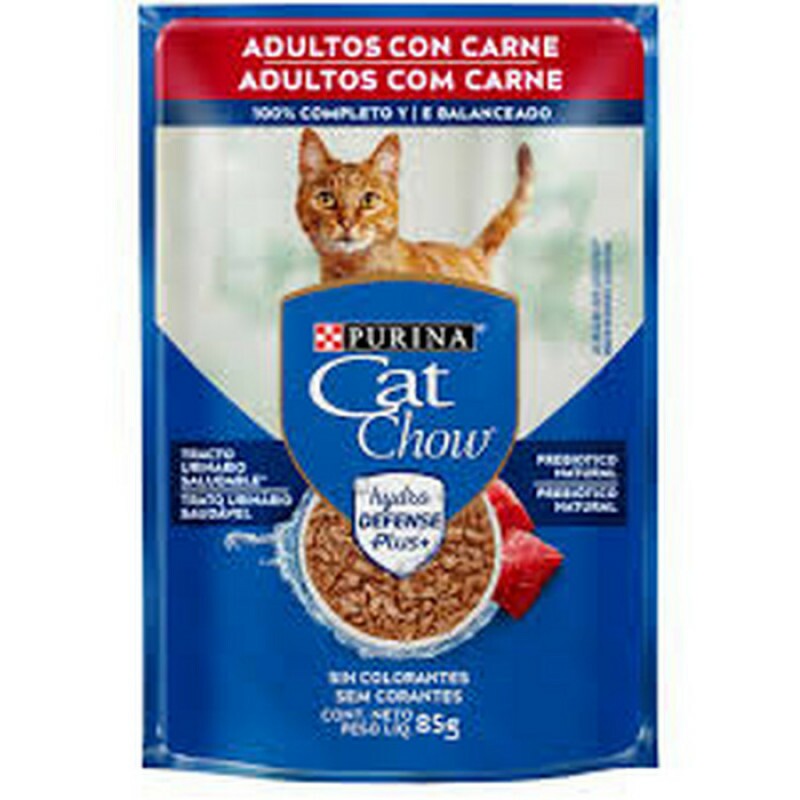 Ração Úmida Cat Chow para Gatos Adultos Sabor Carne 85g