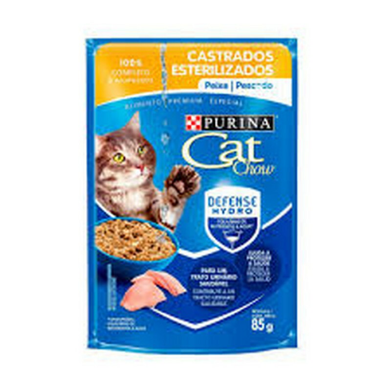 Ração Úmida Cat Chow para Gatos Castrados Sabor Peixe 85g