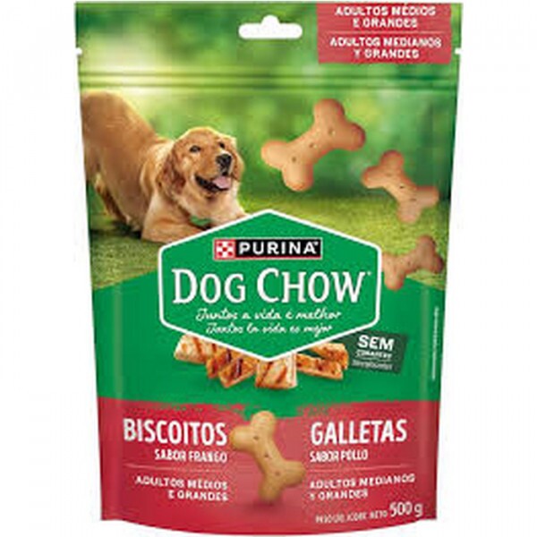 Petisco Dog Chow Biscoito Frango Médios e Grandes Purina 500g