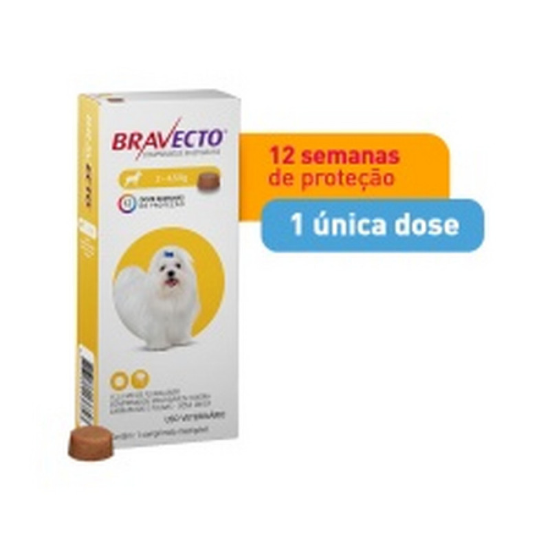 Antipulgas e Carrapatos Bravecto MSD para Cães de 2 a 4,5 kg