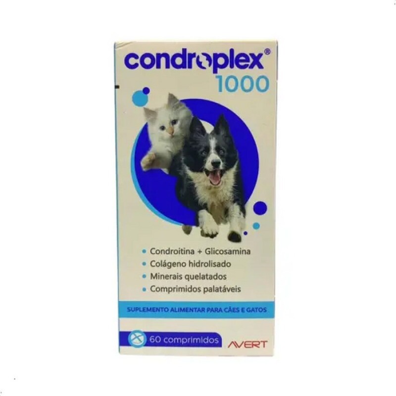 Suplemento Avert Condroplex 1000 com 60 Comprimidos Palatáveis