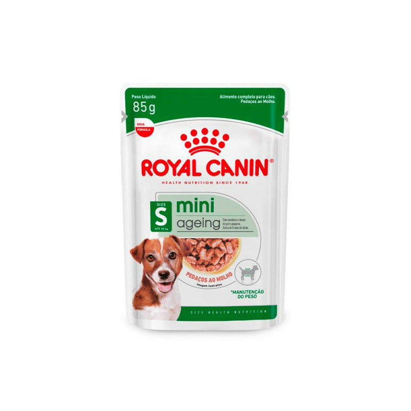 Ração Úmida Royal Canin Sachê Mini Ageing 12+ para Cães Idosos de Porte Pequeno com 12 Anos ou mais - 85 g