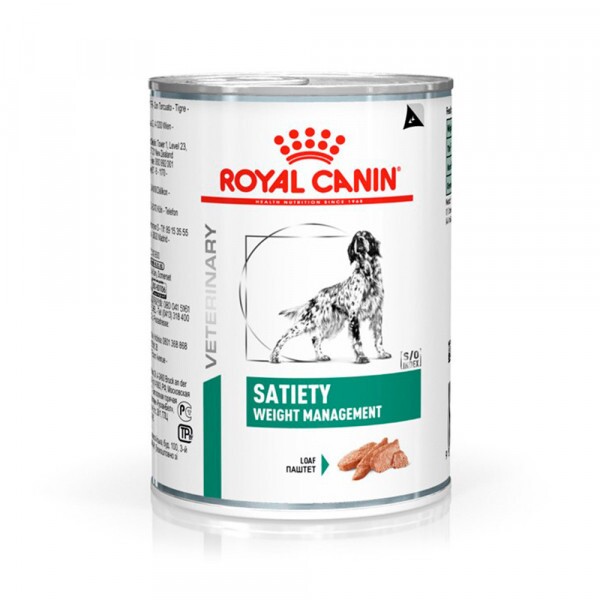 Ração Úmida Royal Canin Lata Veterinary Diet Satiety Support para Cães Adultos com Excesso de Peso - 410 g
