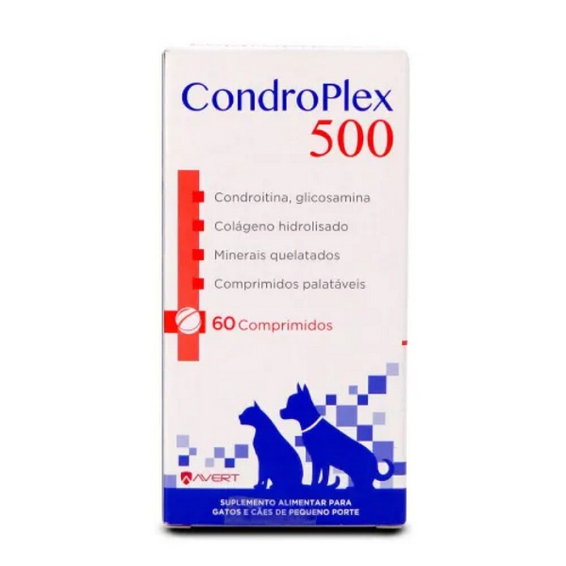 Suplemento Avert Condroplex 500 com 60 Comprimidos Palatáveis