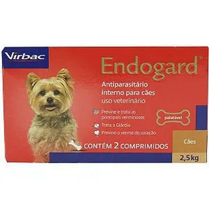 Antiparasitário Virbac Endogard para Cães de Até 2,5 kg 2 COMPRIMIDOS 