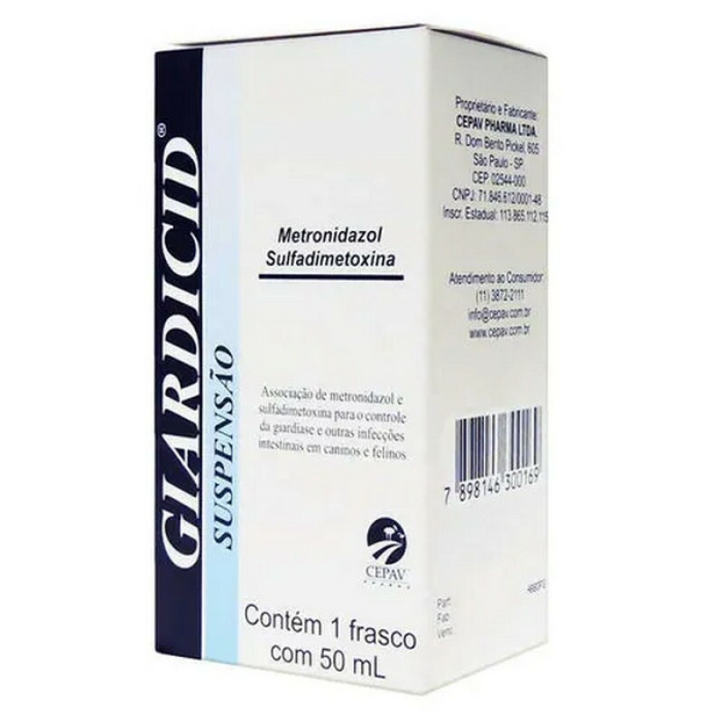 Giardicida Cepav Giardicid Cães e Gatos Suspensão 50 ML
