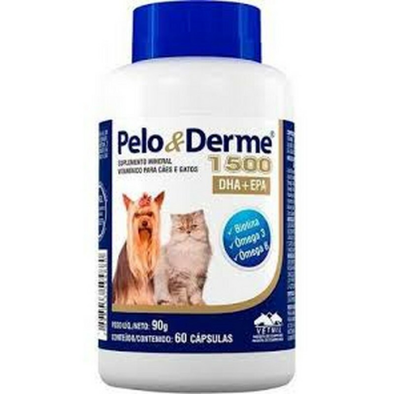 Pelo e Derme 1500 DHA + EPA Vetnil 60 Cápsulas