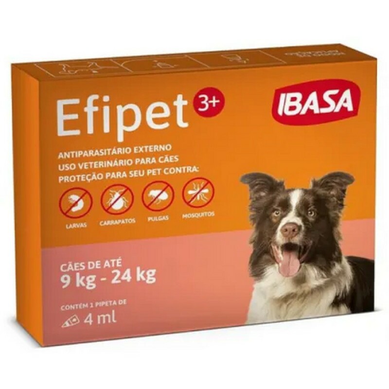Antipulga e Carrapatos Efipet 3+ 4,0mL para Cães de 9 a 24 kg