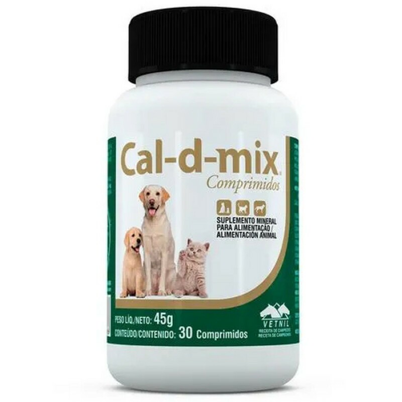 Cal D Mix para Cães, Gatos e Mustelídeos 30 comprimidos