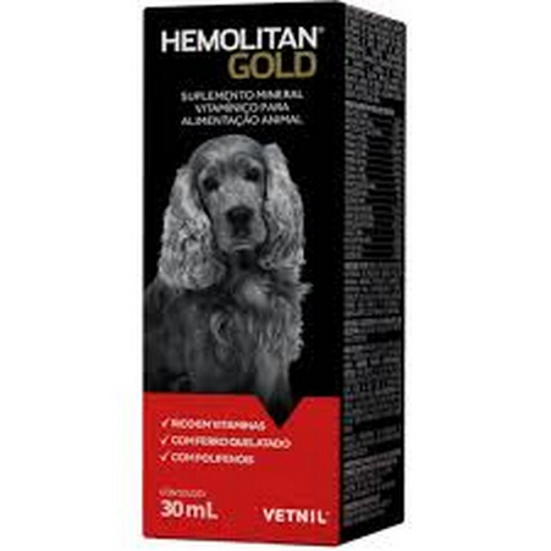 Hemolitan Gold Suplemento Cães e Gatos 30ml