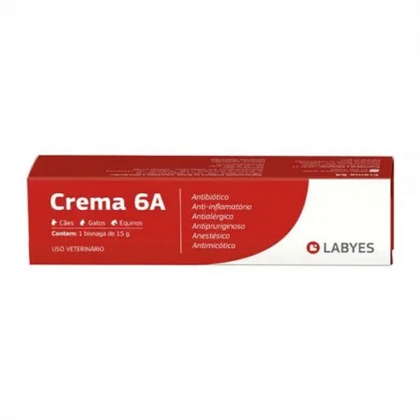 Crema 6A Pomada Dermatológica para Cães e Gatos 15G