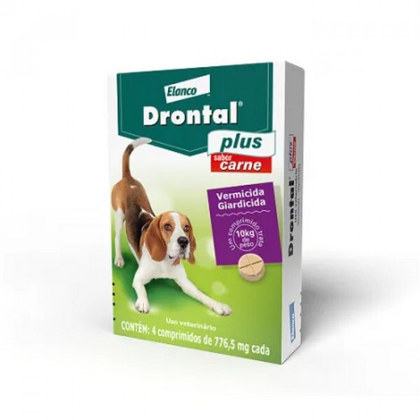 DRONTAL PLUS SABOR CARNE (ATE 10KG) 776,5 MG 4 COMP.