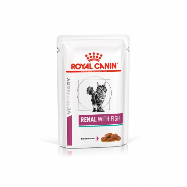 Ração Úmida Royal Canin Sachê Veterinary Diet Renal com Peixe para Gatos 85 g