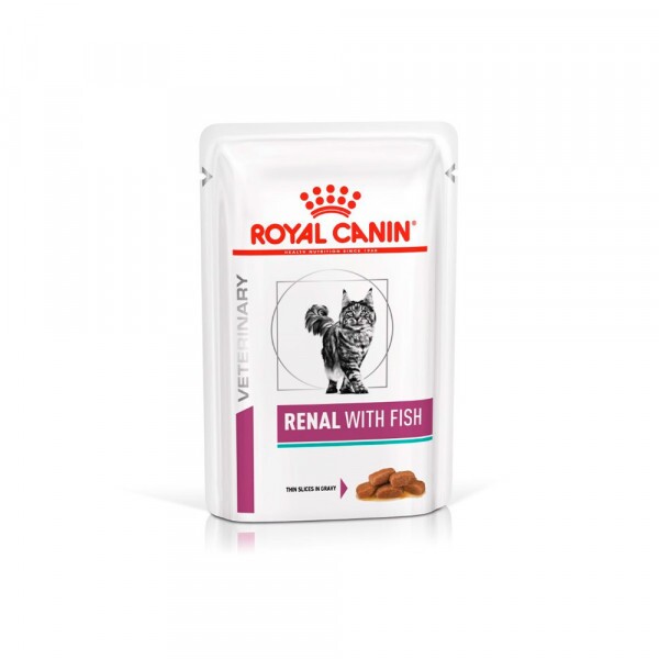 Ração Úmida Royal Canin Sachê Veterinary Diet Renal com Peixe para Gatos 85 g