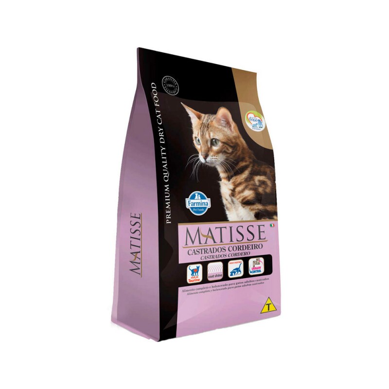 Ração Farmina Matisse para Gatos Adultos Castrados Sabor Cordeiro 2KG