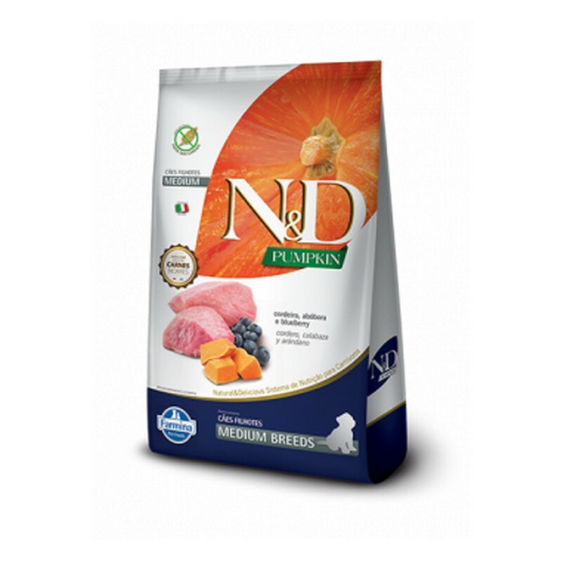 Ração Seca N&D Pumpkin Puppy Medium Breeds Cordeiro, Abóbora e Blueberry Farmina para Cães Filhotes Raças Médias- 10,1Kg