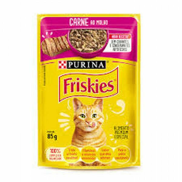 Ração Úmida Friskies Sachê para Gatos sabor Carne ao Molho 85g