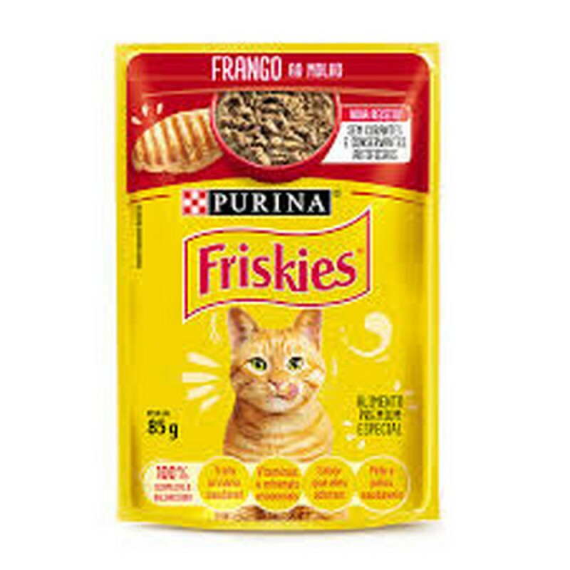 Ração Úmida Friskies Sachê para Gatos Adultos Sabor Frango ao Molho - 85g