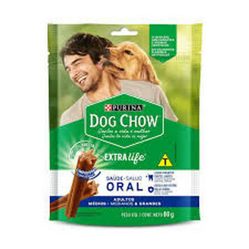 Petisco Dog Chow Extra Life Saúde Oral Cães Médios  80G