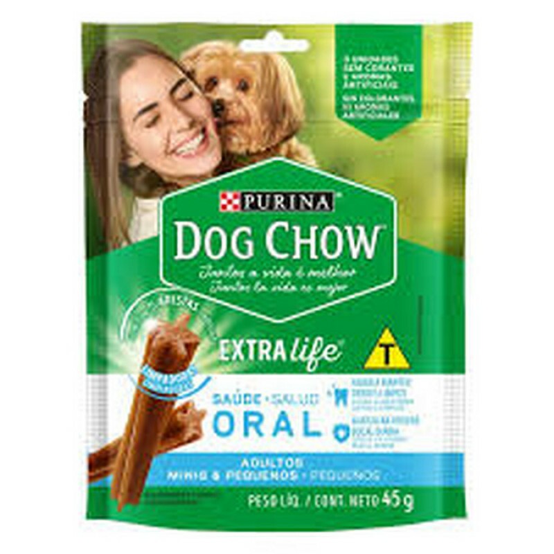 Petisco Purina Dog Chow Extra Life Saúde Oral para Cães de Porte Mini e Pequeno 45G