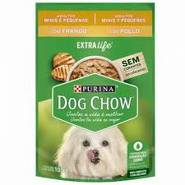 Dog Chow Sache Ad. Mini/Peq. Frango c/Arroz 100g