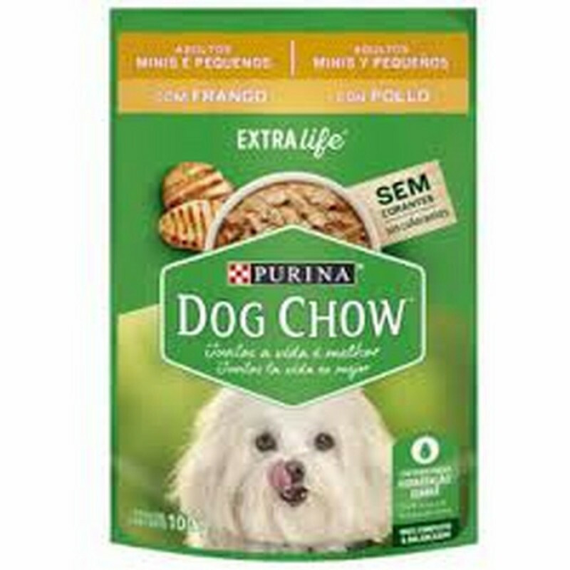 Dog Chow Sache Ad. Mini/Peq. Frango c/Arroz 100g