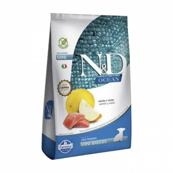 Ração N&D Ocean para Cães Filhotes de Porte Mini Sabor Salmão e Melão 2,5KG
