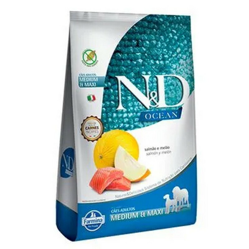 Ração N&D Ocean para Cães Adultos de Porte Médio e Grande Sabor Salmão e Melão 10,1KG