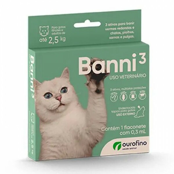 Antipulgas Ourofino Banni 3 para Gatos de Até 2,5 kg
