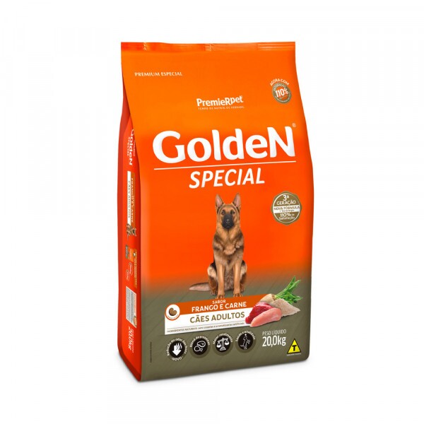 Ração Golden Special para Cães Adultos Sabor Frango e Carne 20KG