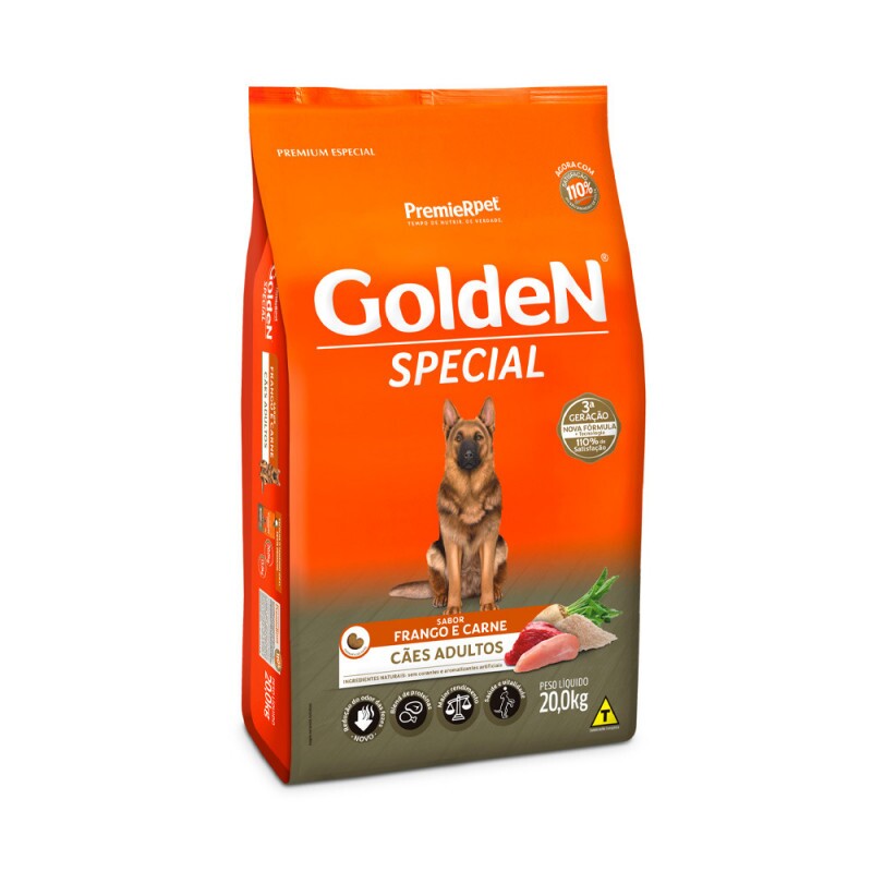 Ração Golden Special para Cães Adultos Sabor Frango e Carne 20KG