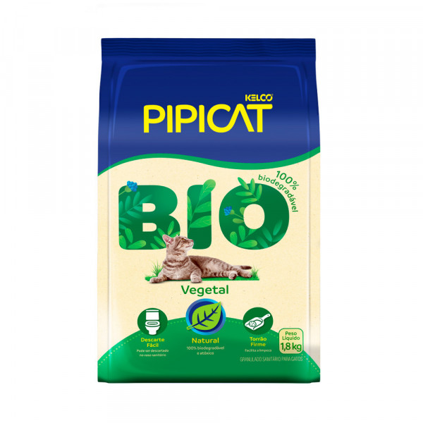 Granulado Sanitário Pipicat Bio Vegetal para Gatos 1,8kg