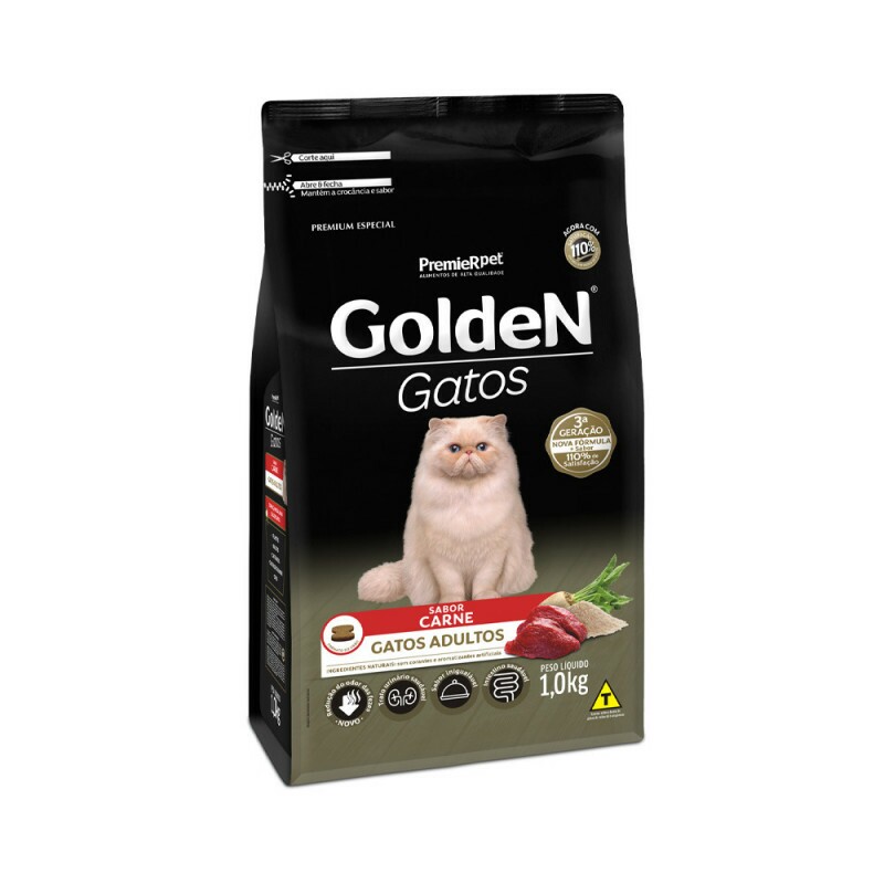 Ração Golden para Gatos Adultos Sabor Carne 1KG