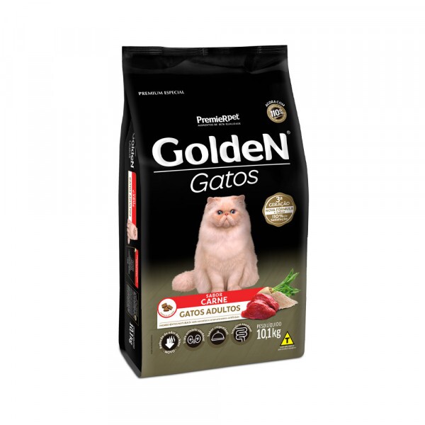 Ração Golden para Gatos Adultos Sabor Carne 10,1 KG