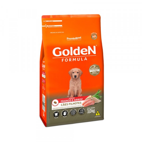 Ração Golden Fórmula para Cães Filhote Sabor Frango e Arroz 3KG