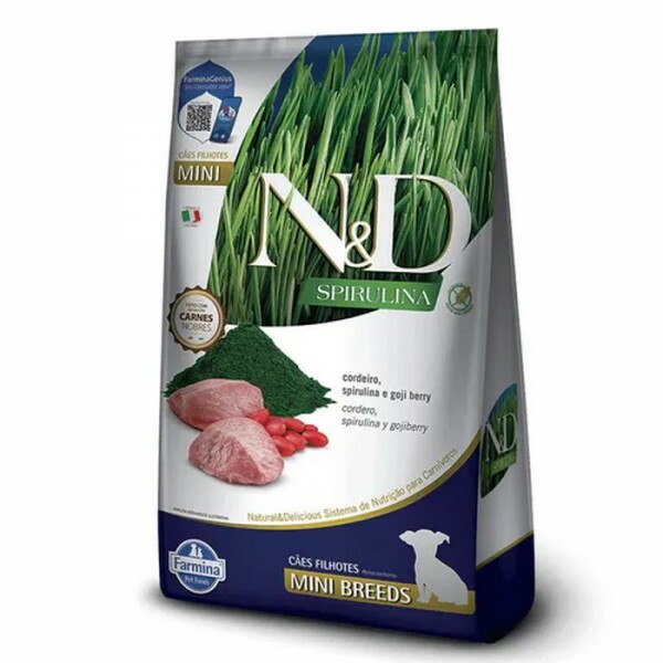 Ração N&D Spirulina Cães Puppy Mini Cordeiro 2 kg