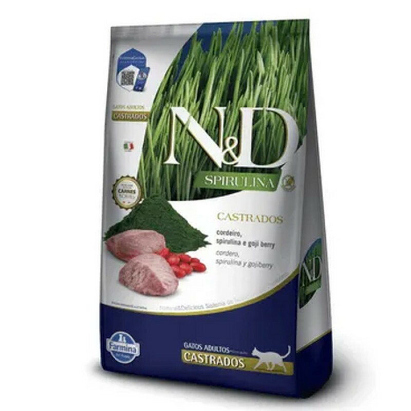 Ração N&D Spirulina Gatos Adultos Castrados Cordeiro 1,5 kg