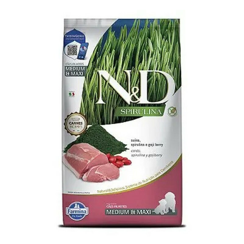 Ração N&D Spirulina Cães Puppy Medium e Maxi Suíno 10,1 kg