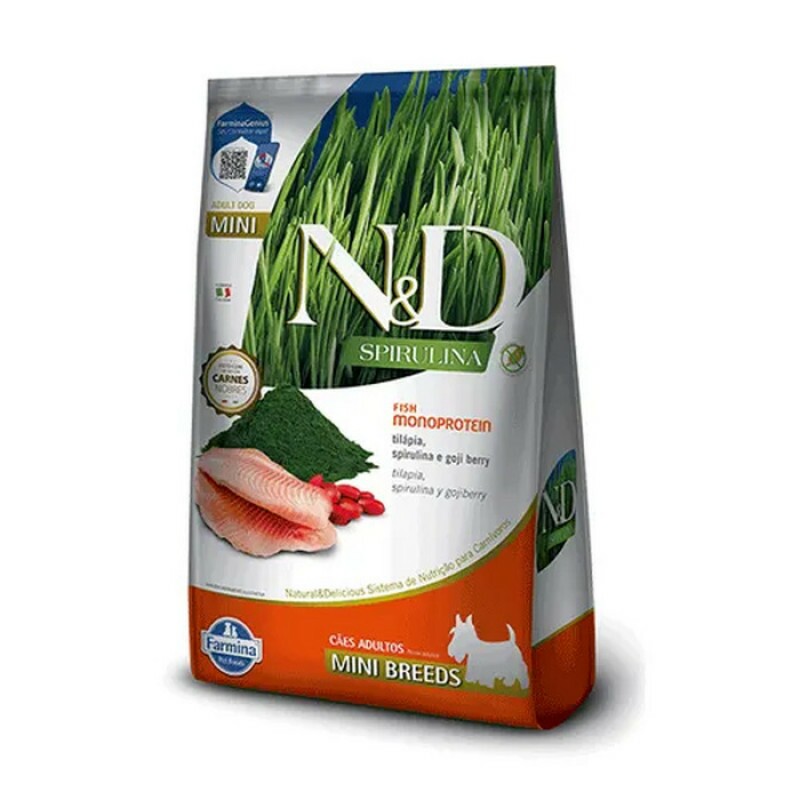 Ração N&D Spirulina Cães Adultos Mini Tilápia 7K