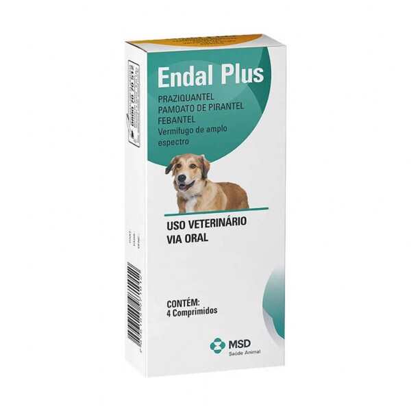 Vermífugo Endal Plus para Cães 4 comprimidos