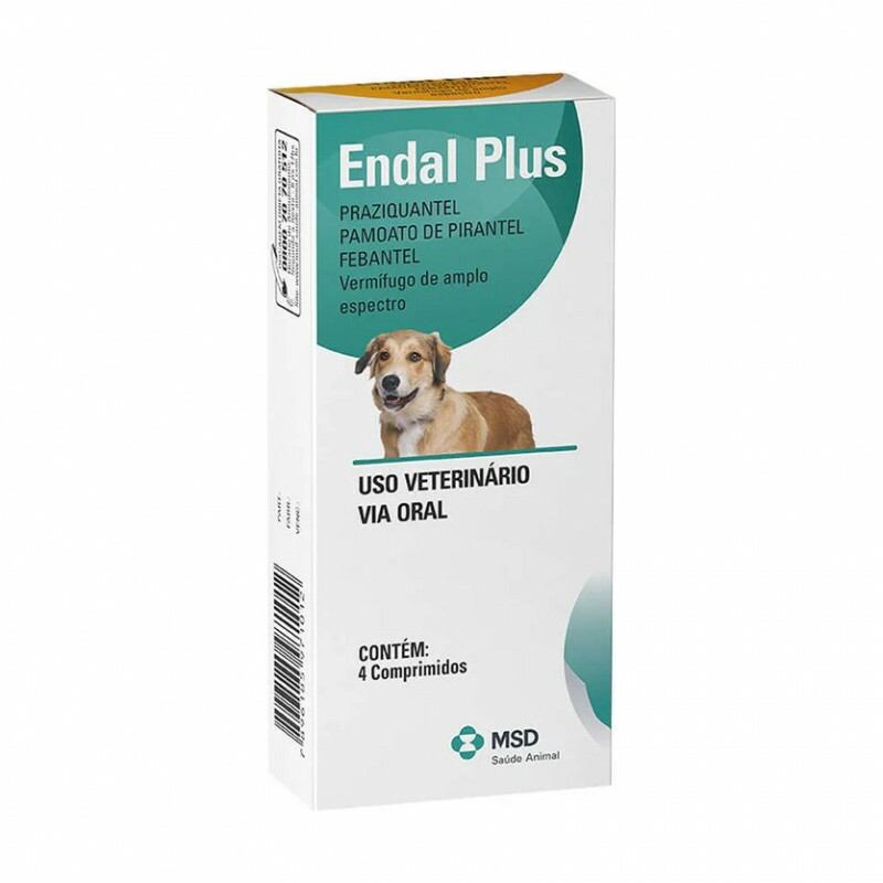 Vermífugo Endal Plus para Cães 4 comprimidos