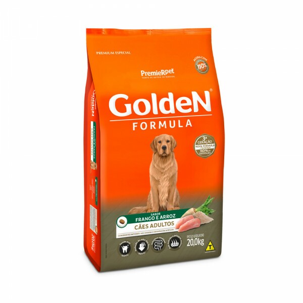 Ração Golden Fórmula para Cães Adultos Sabor Frango e Arroz 20KG