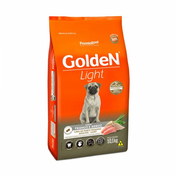Ração Golden Fórmula Light Mini Bits para Cães Adultos de Porte Pequeno Sabor Frango e Arroz 10,1 KG