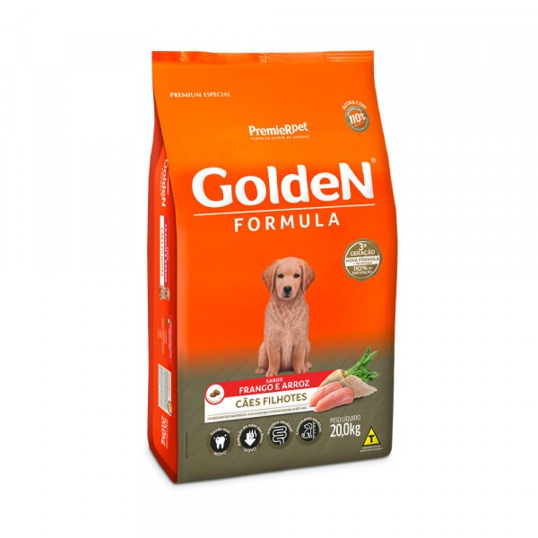 Ração Golden Fórmula para Cães Filhote Sabor Frango e Arroz 20KG