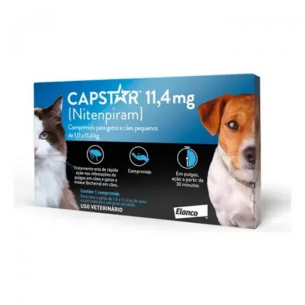 Capstar 11,4mg: para cães e gatos de até 11,4 kg 