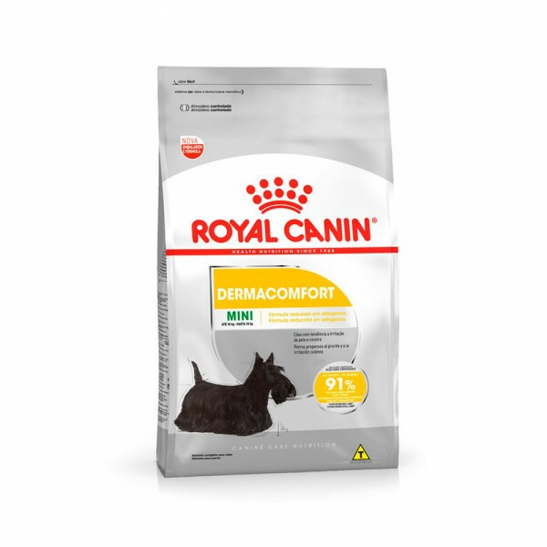 Ração Royal Canin Mini Dermacomfort para Cães Adultos ou Idosos de Porte Pequeno 2,5 KG - UN