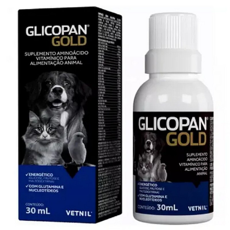 Glicopan Gold Suplemento de Vitaminas para Pets Vetnil 30 ml