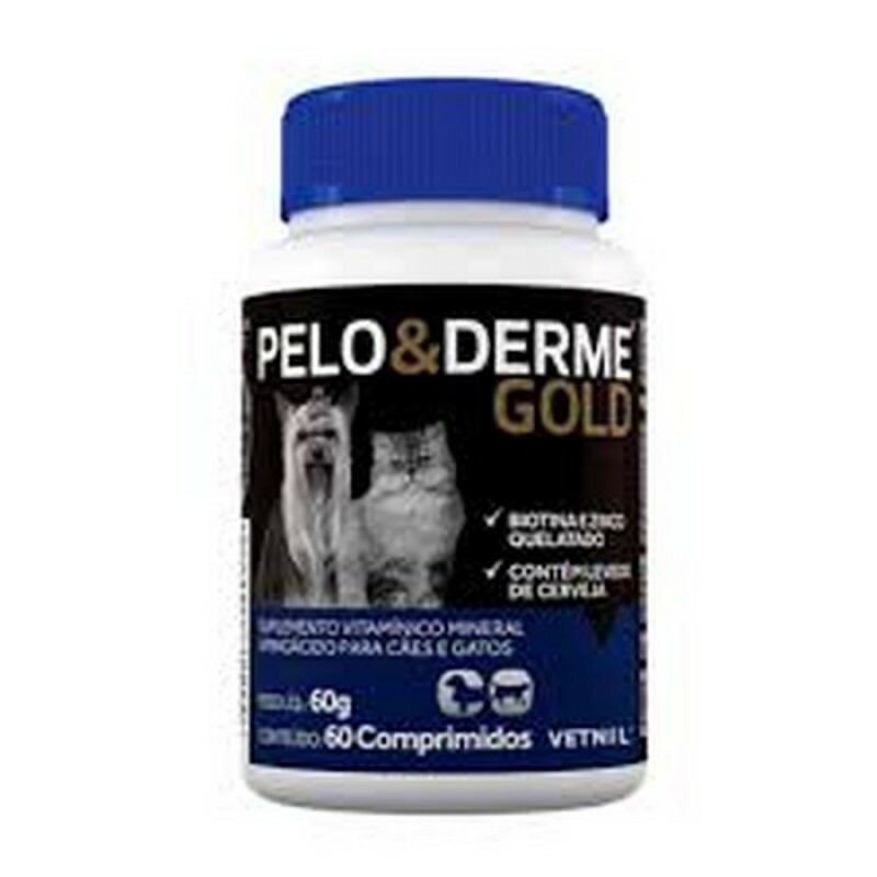 Pelo e Derme Gold Cães e Gatos Vetnil 60 Comprimidos