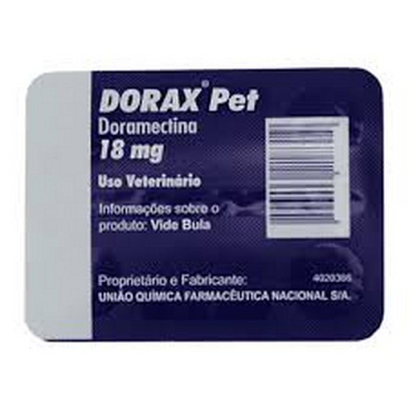 Carrapaticida Dorax Pet Doramectina Palatável 1 Blister com 4 Comprimidos para Cães 18MG - 1 BLISTER